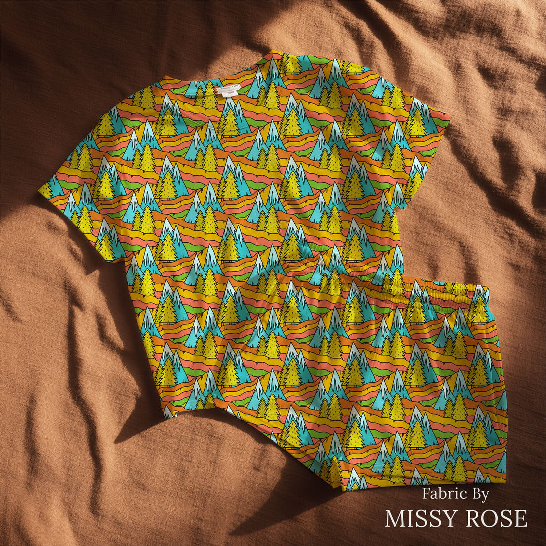 Scandi 4 made up as a lounge set - see how the print looks made up | Fabric by Missy Rose