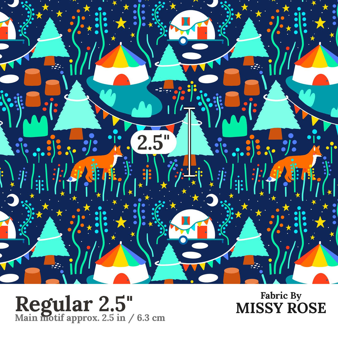 Scandi 5 Regular 2.5 inch print scale guide | Fabric by Missy Rose