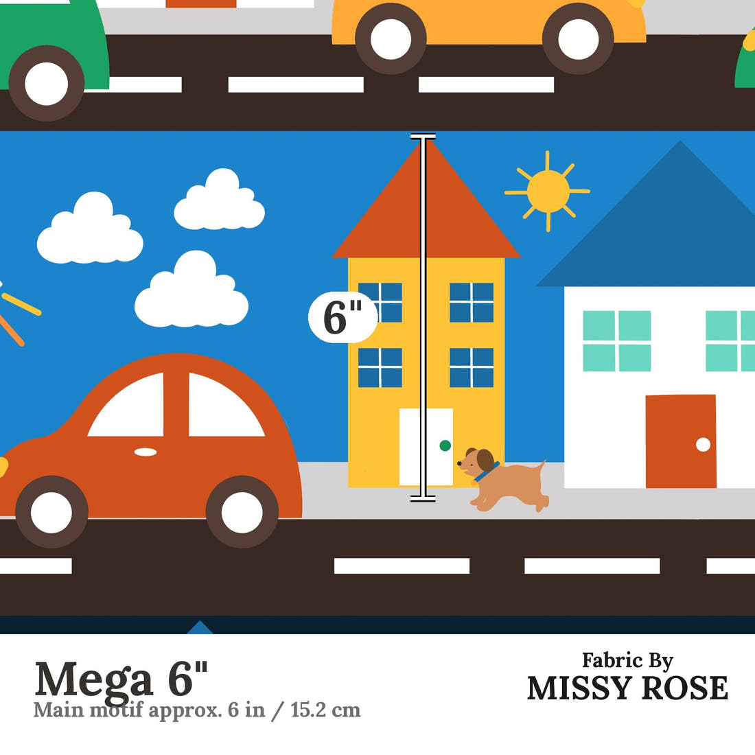 Scandi 6 Mega 6 inch print scale guide | Fabric by Missy Rose