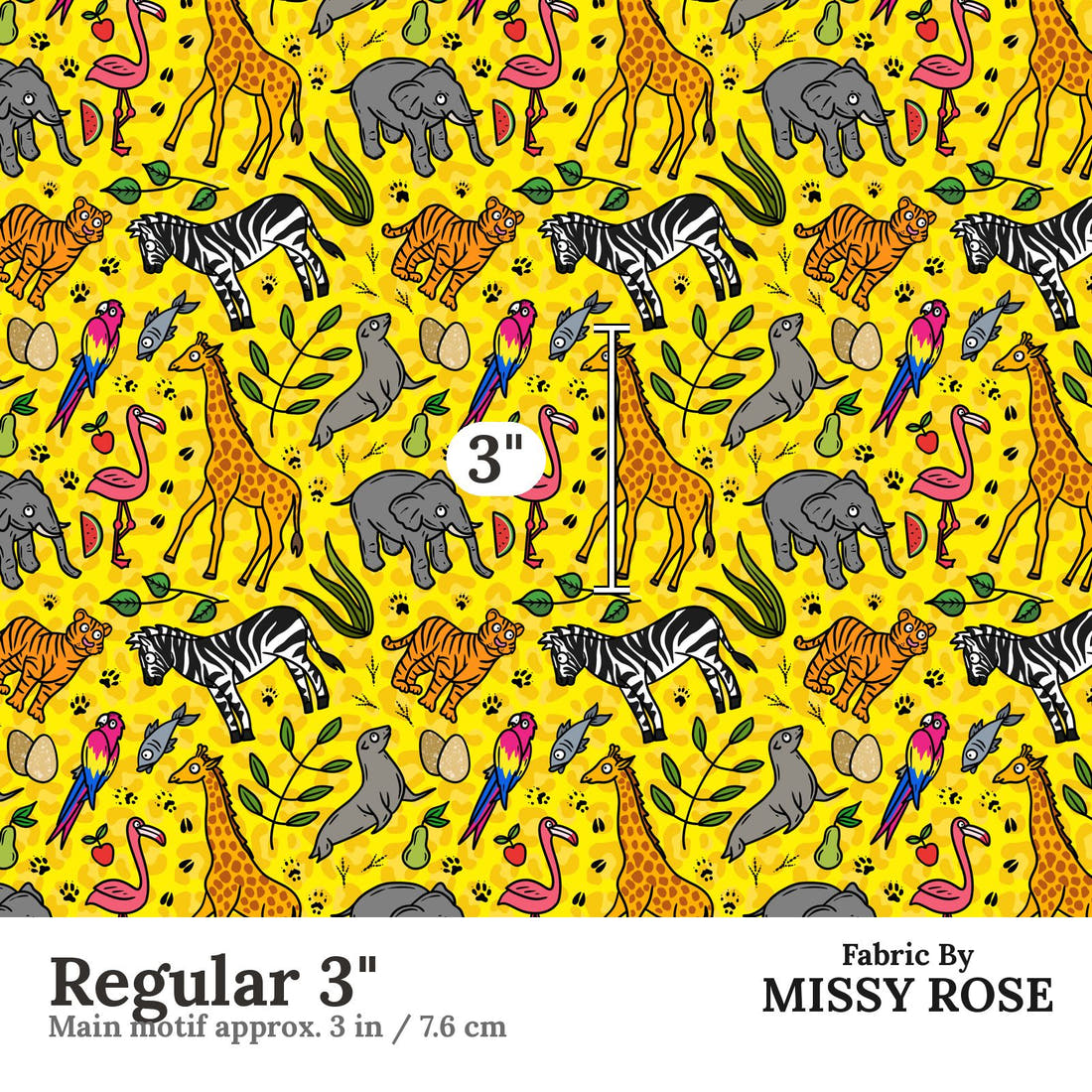 Scandi 7 Regular 3 inch print scale guide | Fabric by Missy Rose