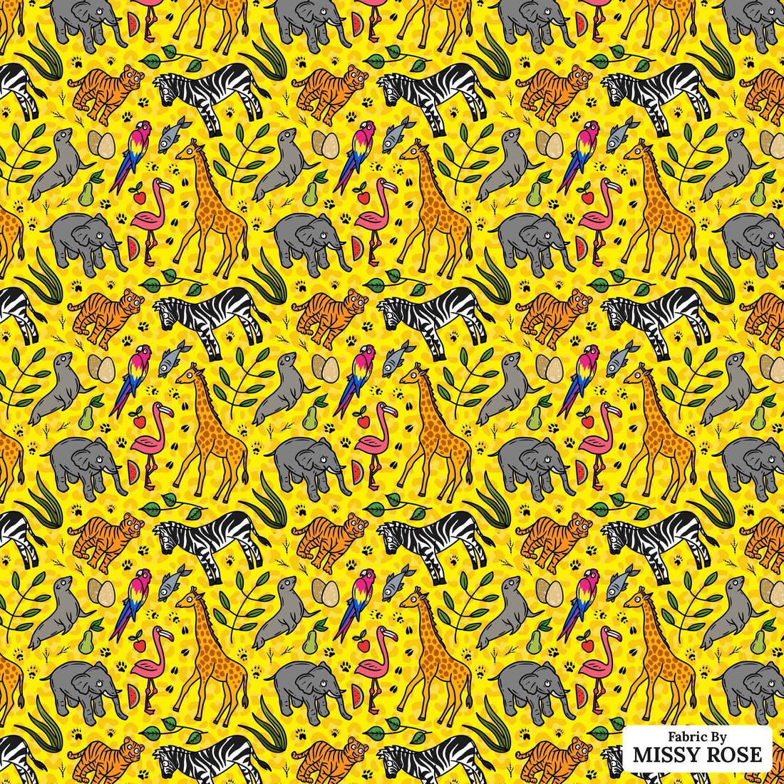 Scandi 7 - flat view of the print, zoom in for detail | Fabric by Missy Rose