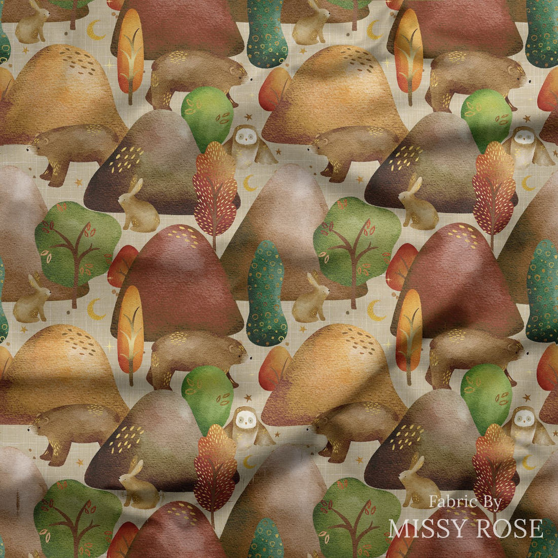 Scandi 8 draped fabric mockup - custom printed fabric by the metre | Fabric by Missy Rose