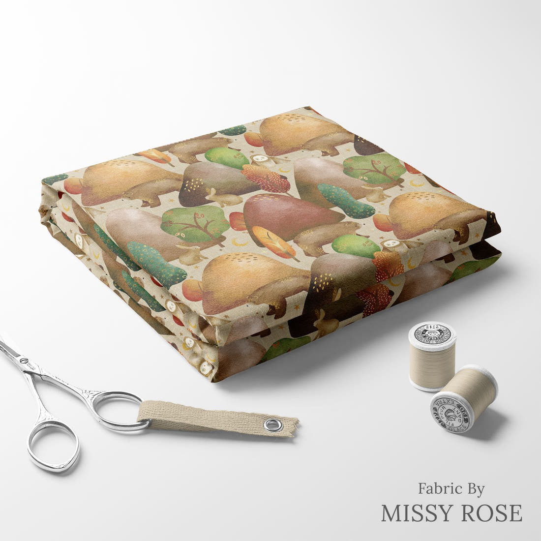 Scandi 8 folded fabric stack with matching thread - pre-order fabric Australia | Fabric by Missy Rose