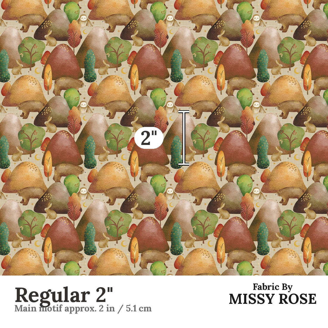 Scandi 8 Regular 2 inch print scale guide | Fabric by Missy Rose