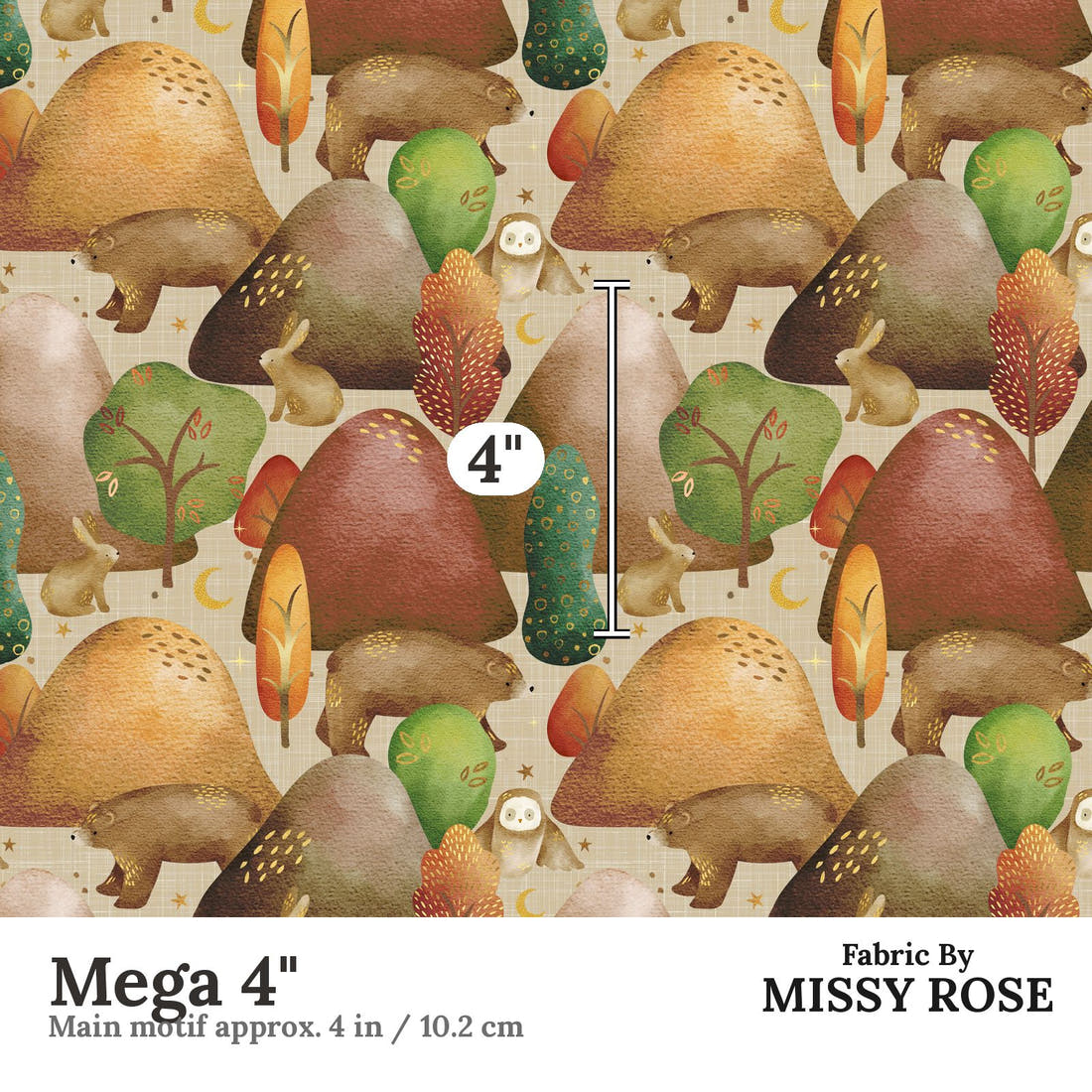 Scandi 8 Mega 4 inch print scale guide | Fabric by Missy Rose