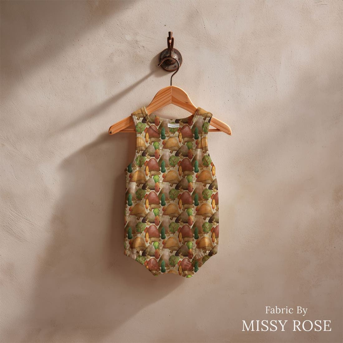 Scandi 8 made up as a baby romper - see how the print looks made up | Fabric by Missy Rose