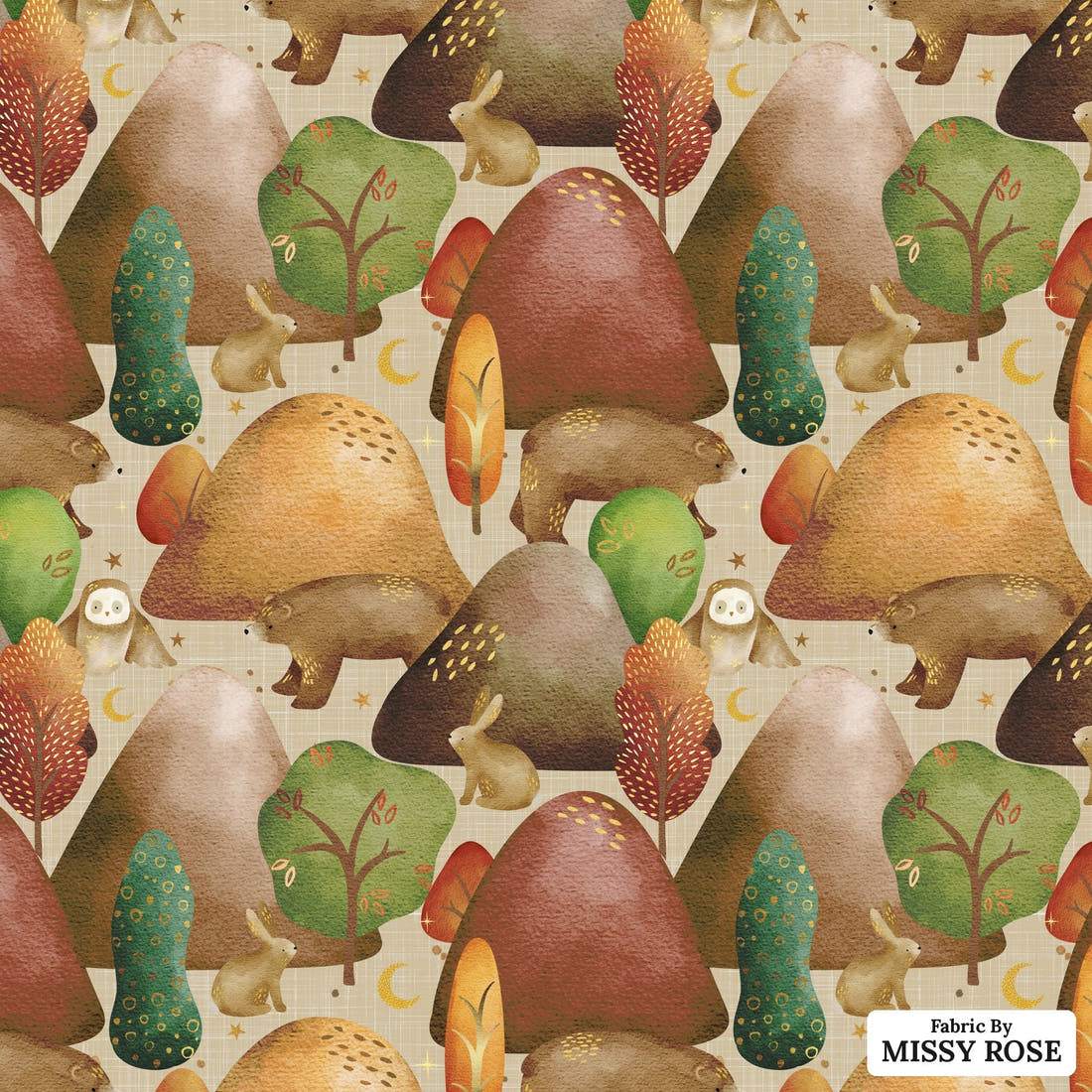 Scandi 8 - flat view of the print, zoom in for detail | Fabric by Missy Rose