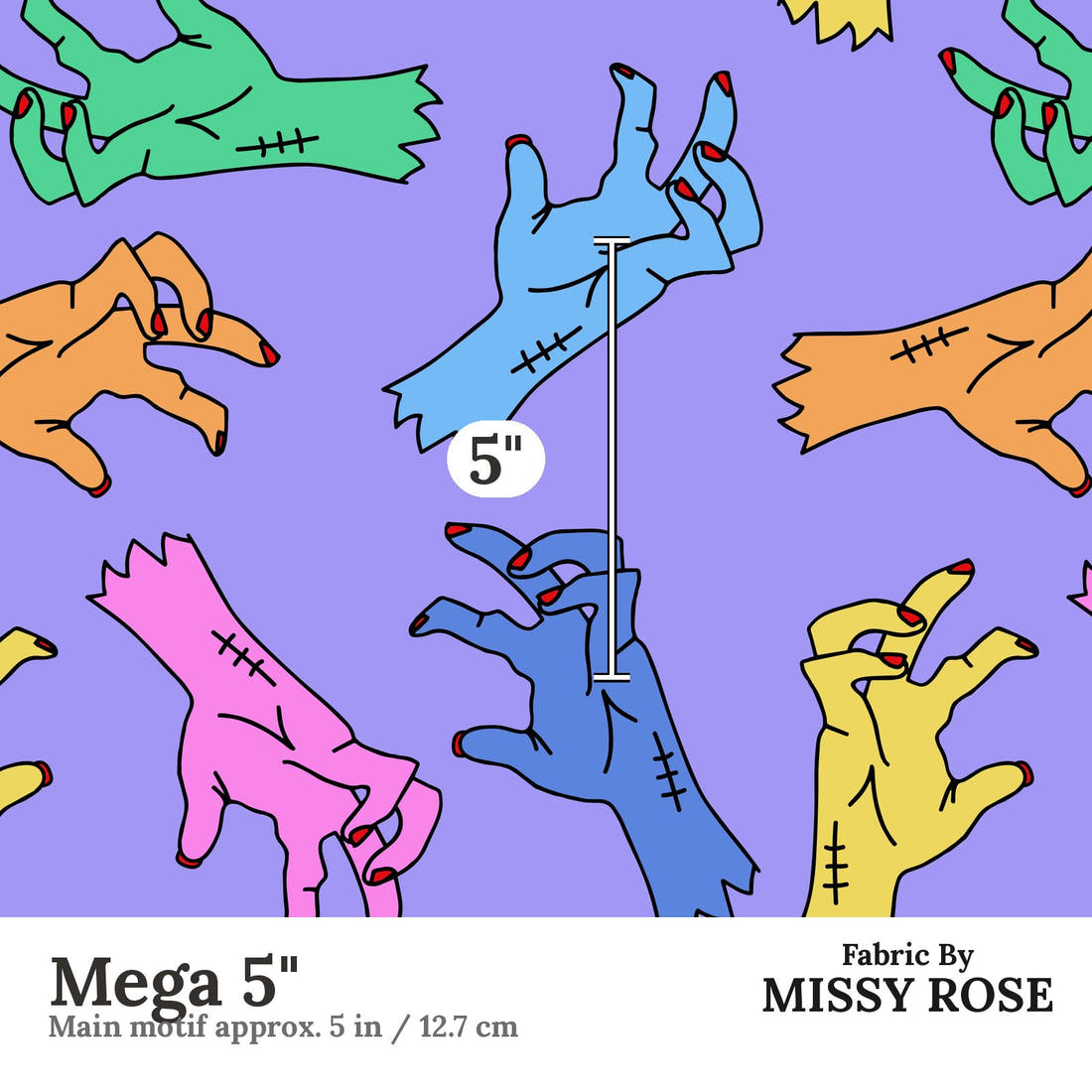 Studio Saturate Fabric 01 Mega 5 inch print scale guide | Fabric by Missy Rose