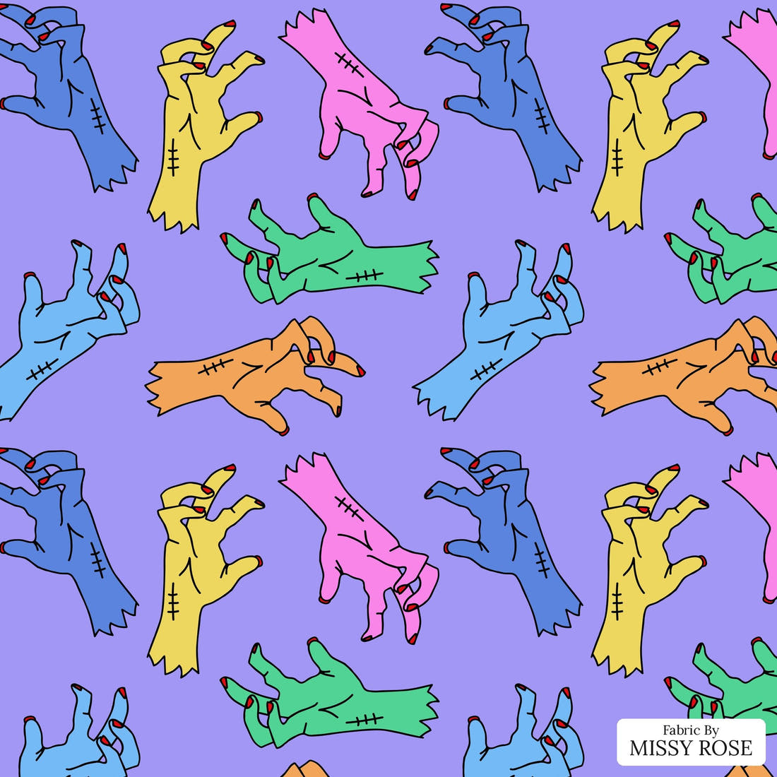 Studio Saturate Fabric 01 - flat view of the print, zoom in for detail | Fabric by Missy Rose