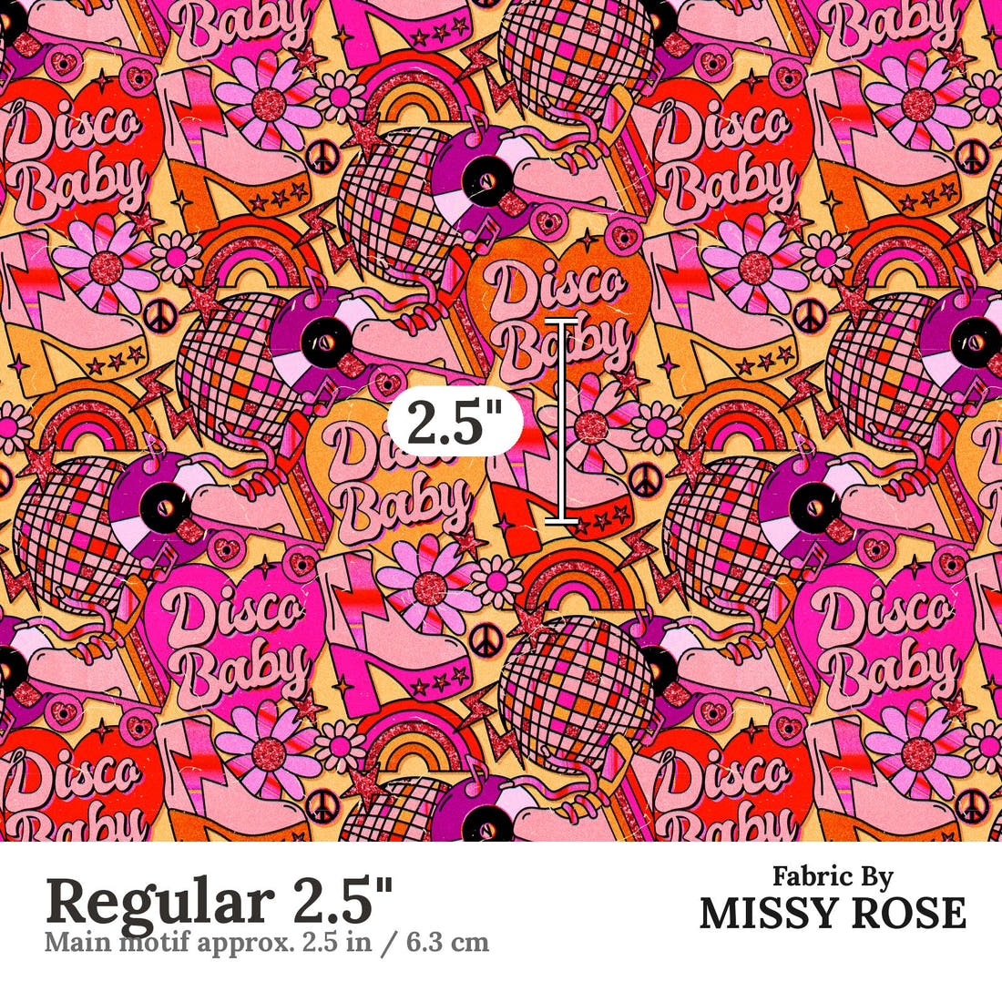Studio Saturate Fabric 02 Regular 2.5 inch print scale guide | Fabric by Missy Rose