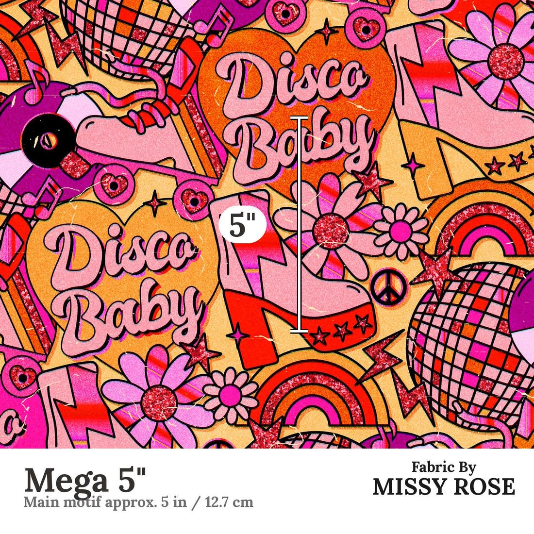 Studio Saturate Fabric 02 Mega 5 inch print scale guide | Fabric by Missy Rose