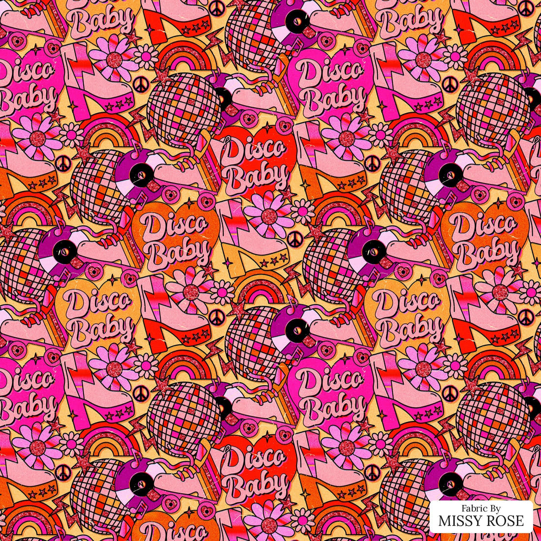 Studio Saturate Fabric 02 - flat view of the print, zoom in for detail | Fabric by Missy Rose