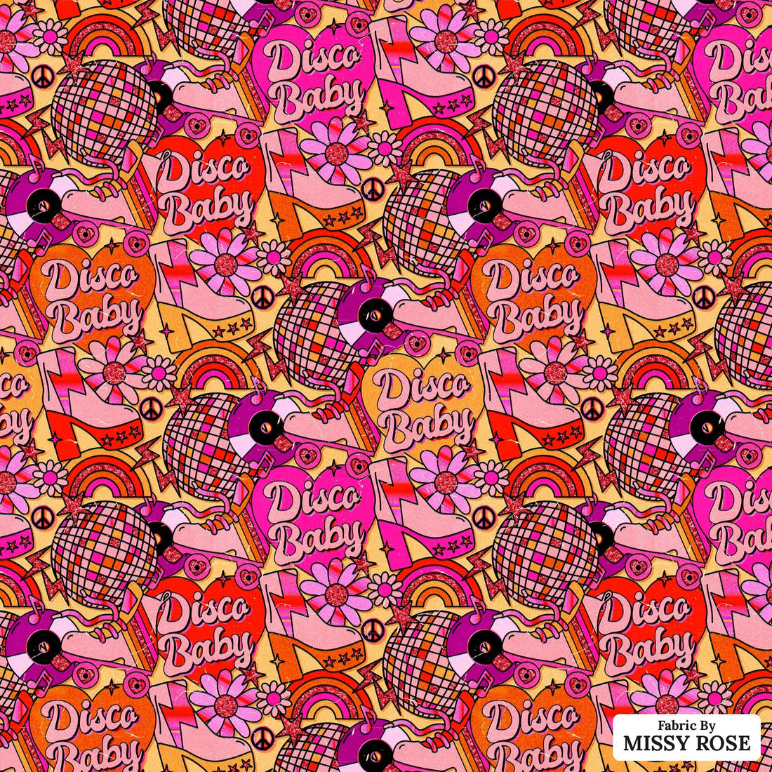 Studio Saturate Fabric 02 - flat view of the print, zoom in for detail | Fabric by Missy Rose