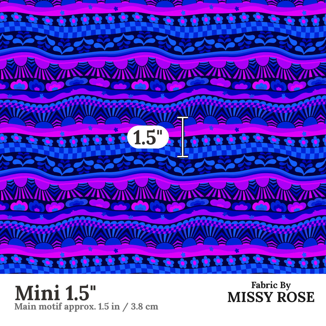 Studio Saturate Fabric 03 Mini 1.5 inch print scale guide | Fabric by Missy Rose