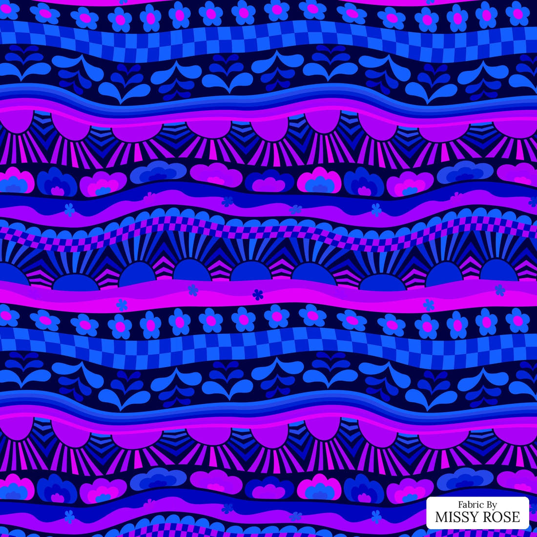 Studio Saturate Fabric 03 - flat view of the print, zoom in for detail | Fabric by Missy Rose