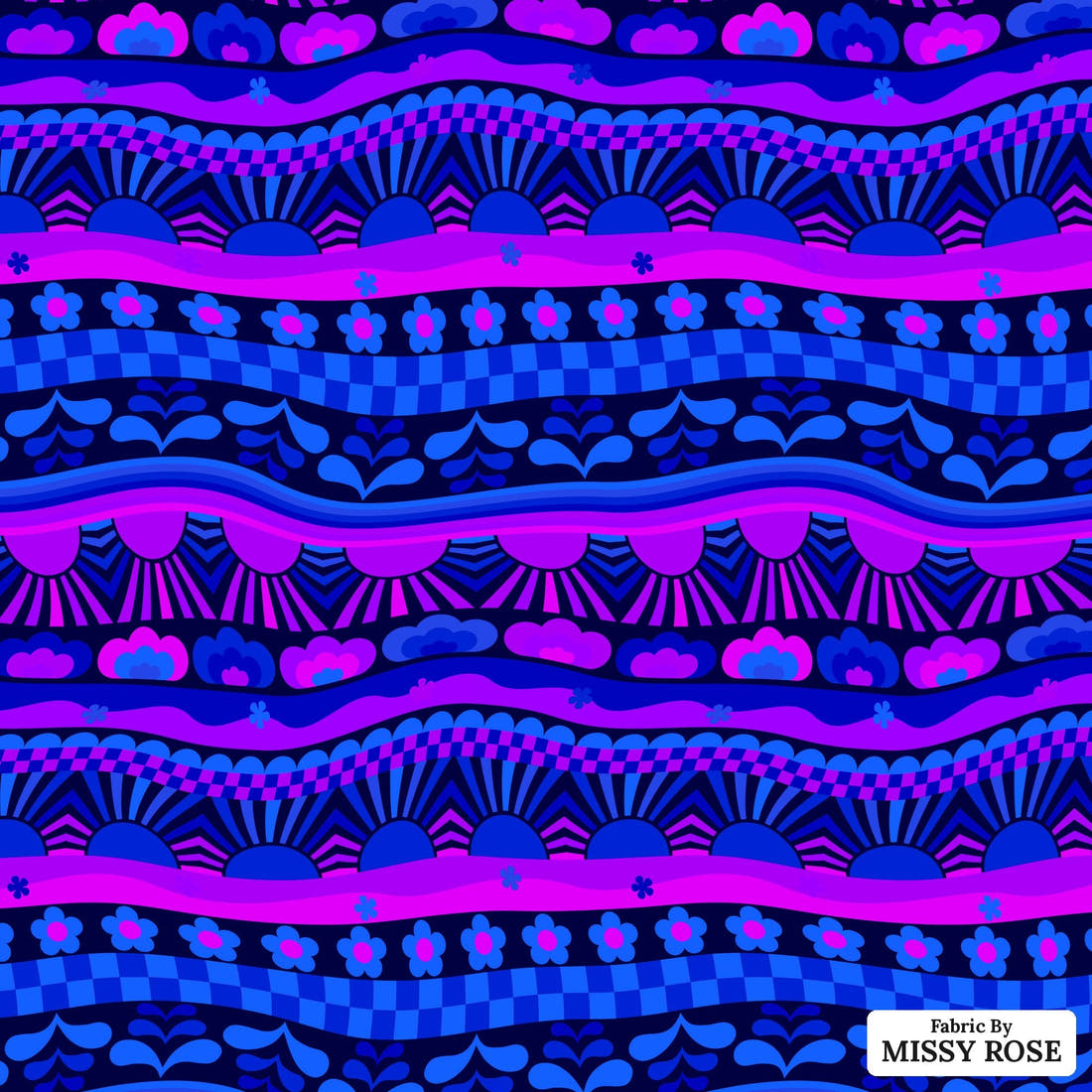 Studio Saturate Fabric 03 - flat view of the print, zoom in for detail | Fabric by Missy Rose