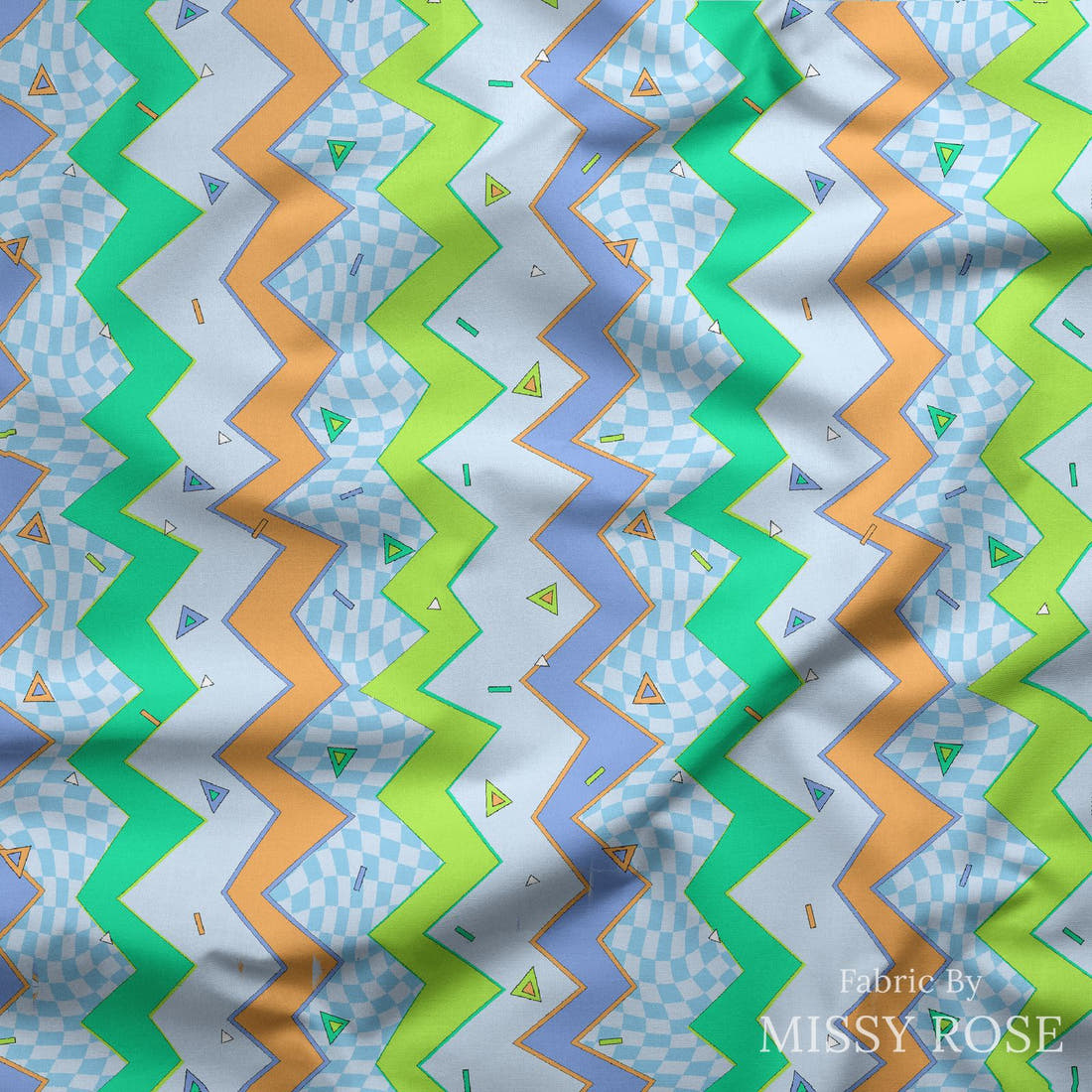 Studio Saturate Fabric 04 draped fabric mockup - custom printed fabric by the metre | Fabric by Missy Rose