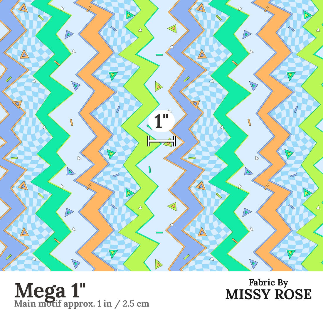 Studio Saturate Fabric 04 Mega 1 inch print scale guide | Fabric by Missy Rose