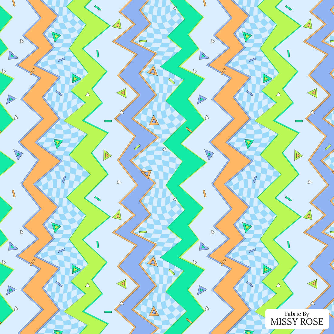 Studio Saturate Fabric 04 - flat view of the print, zoom in for detail | Fabric by Missy Rose