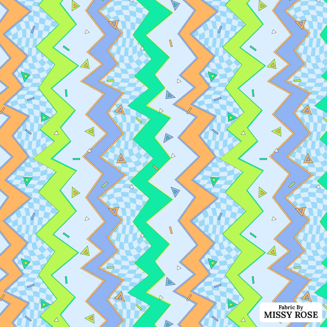 Studio Saturate Fabric 04 - flat view of the print, zoom in for detail | Fabric by Missy Rose