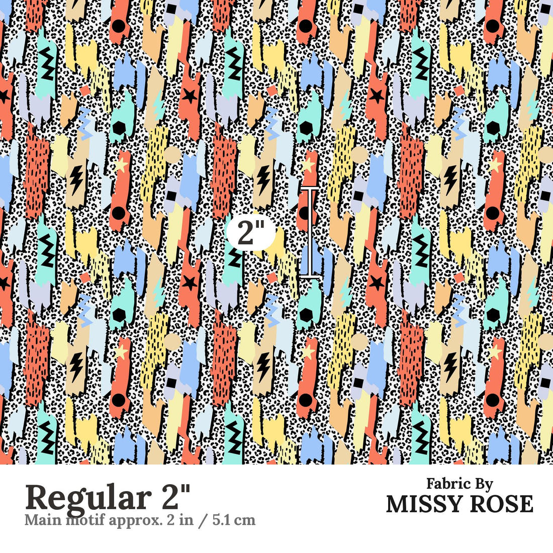 Studio Saturate Fabric 05 Regular 2 inch print scale guide | Fabric by Missy Rose