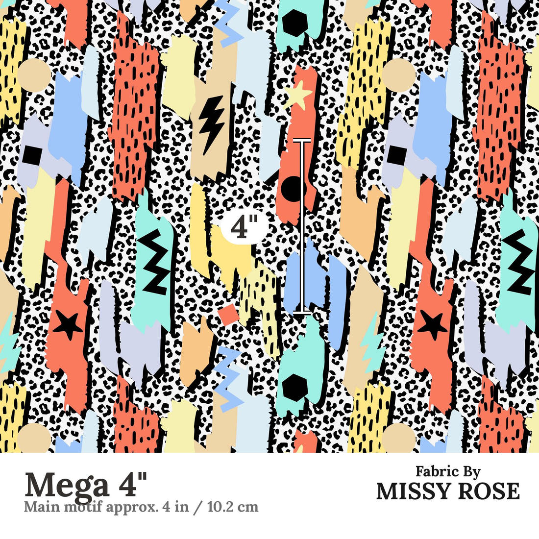 Studio Saturate Fabric 05 Mega 4 inch print scale guide | Fabric by Missy Rose
