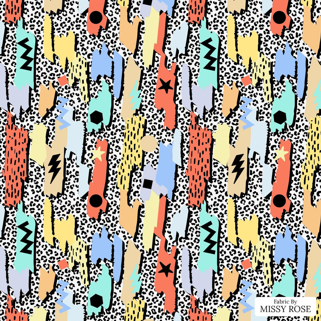Studio Saturate Fabric 05 - flat view of the print, zoom in for detail | Fabric by Missy Rose