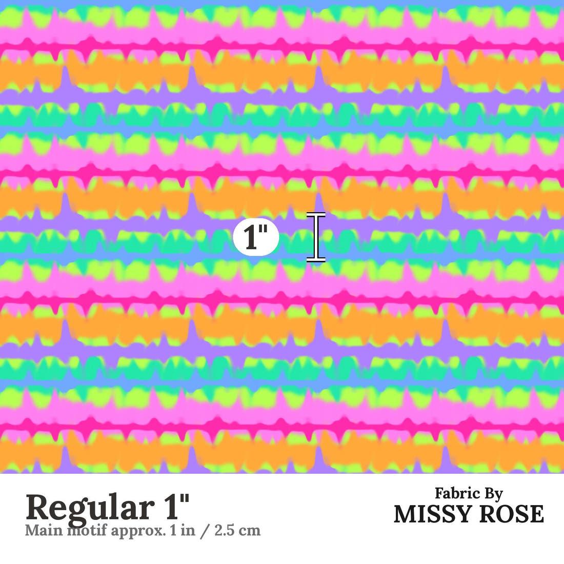 Studio Saturate Fabric 06 Regular 1 inch print scale guide | Fabric by Missy Rose