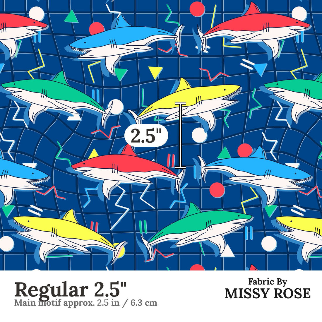 Studio Saturate Fabric 07 Regular 2.5 inch print scale guide | Fabric by Missy Rose