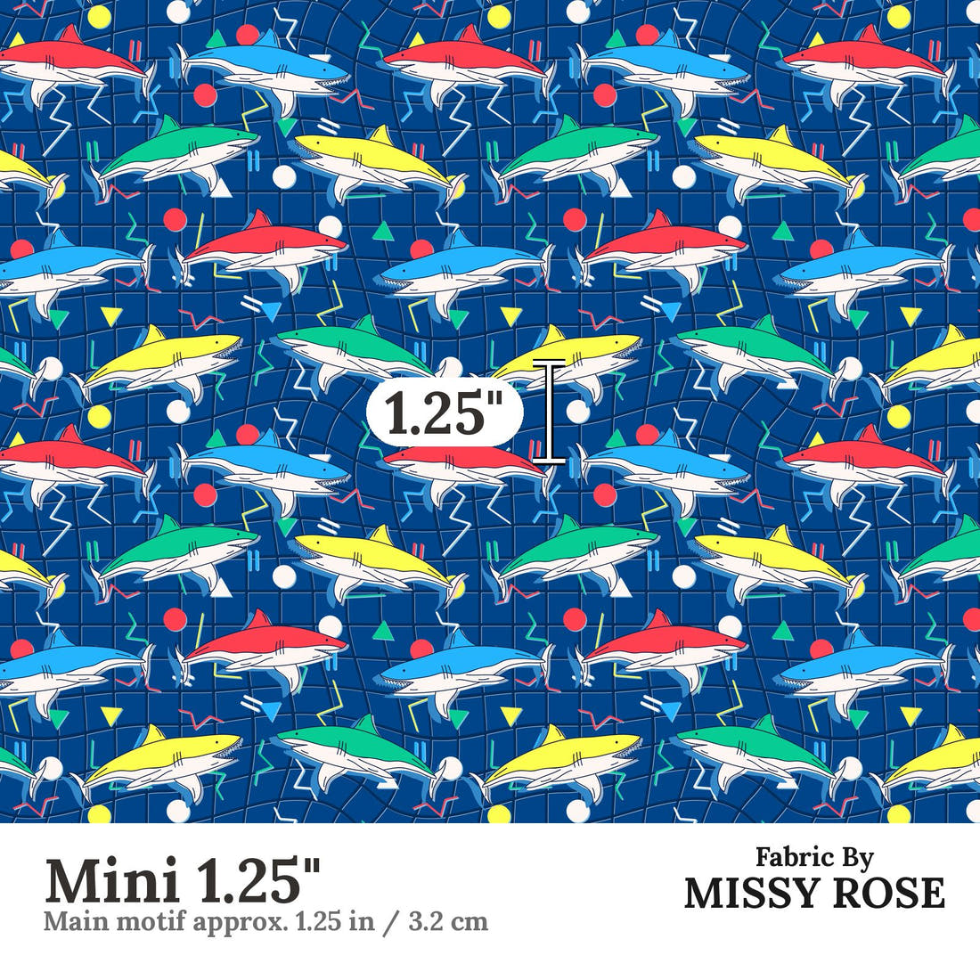 Studio Saturate Fabric 07 Mini 1.25 inch print scale guide | Fabric by Missy Rose