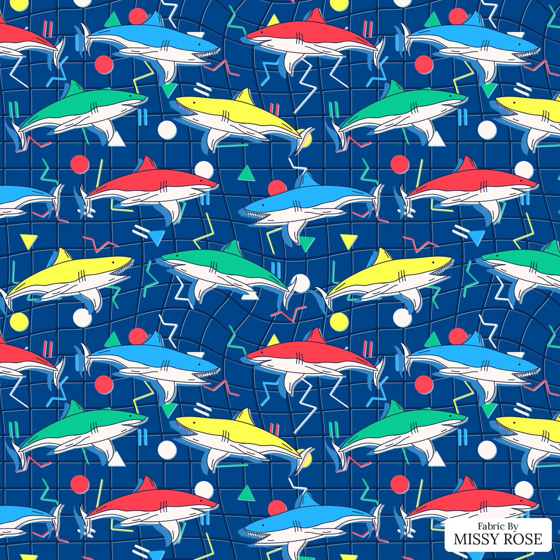 Studio Saturate Fabric 07 - flat view of the print, zoom in for detail | Fabric by Missy Rose