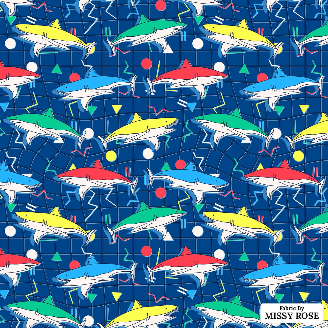 Studio Saturate Fabric 07 - flat view of the print, zoom in for detail | Fabric by Missy Rose