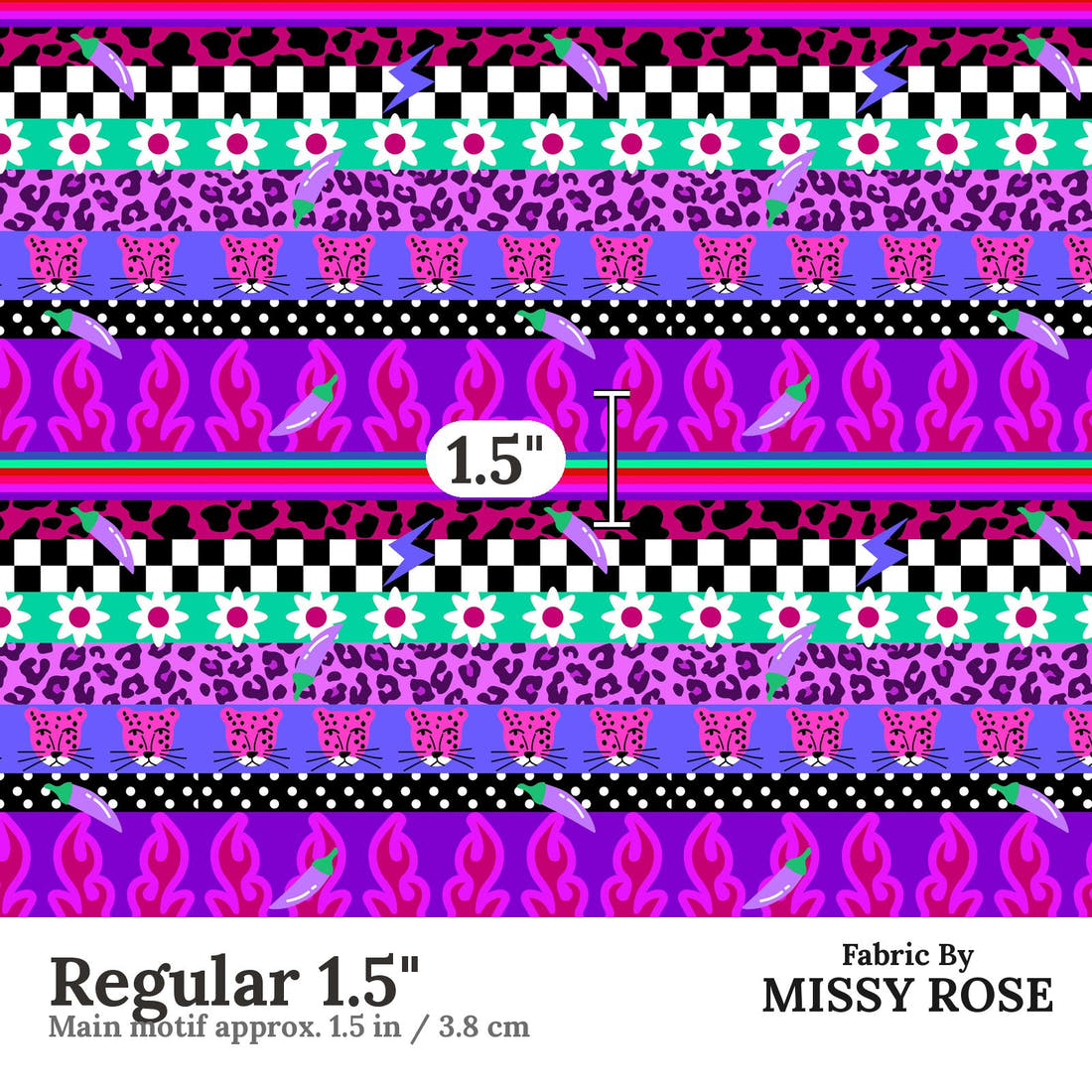 Studio Saturate Fabric 08 Regular 1.5 inch print scale guide | Fabric by Missy Rose