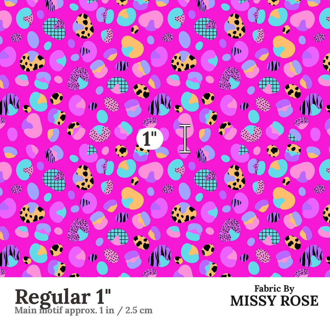 Studio Saturate Fabric 09 Regular 1 inch print scale guide | Fabric by Missy Rose