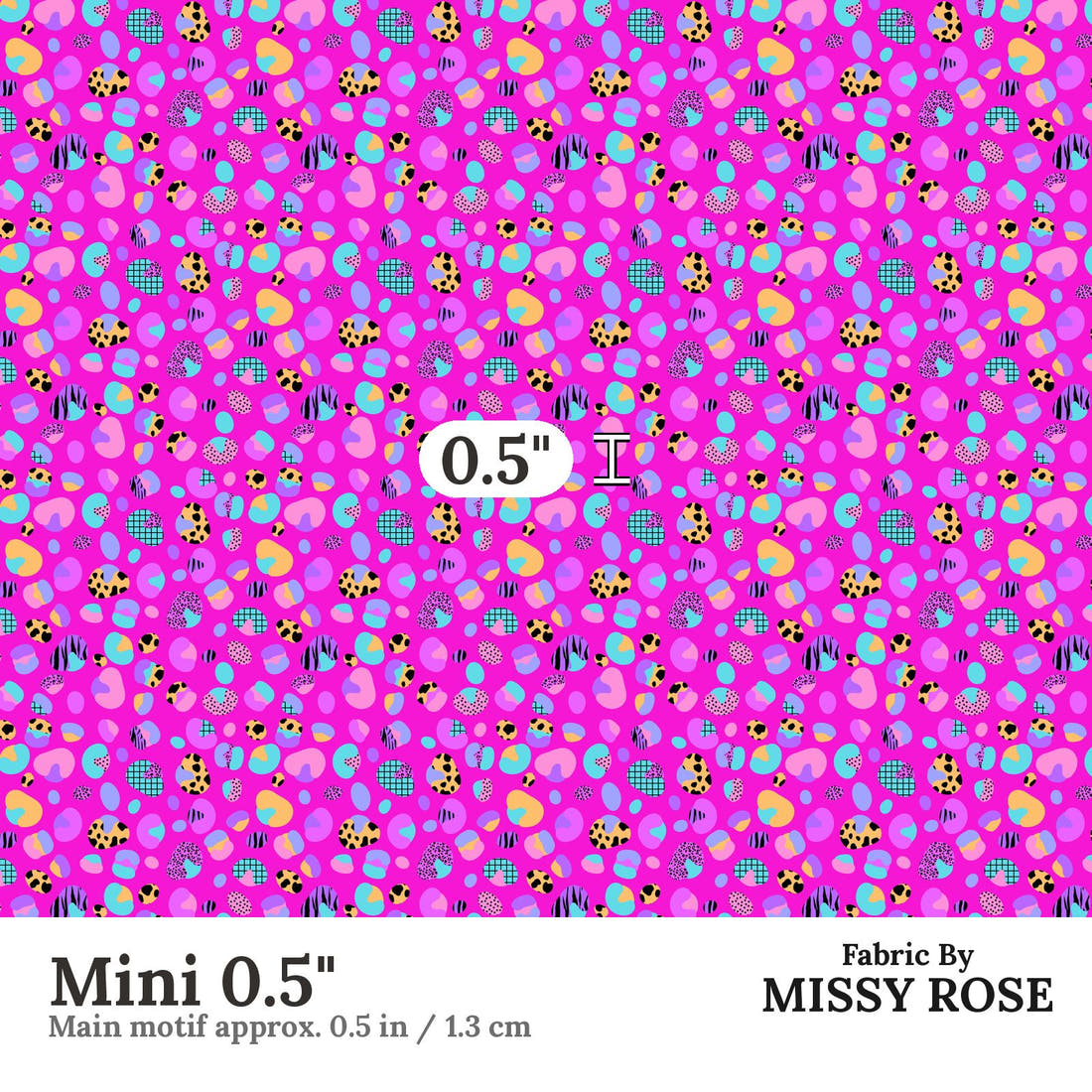 Studio Saturate Fabric 09 Mini 0.5 inch print scale guide | Fabric by Missy Rose