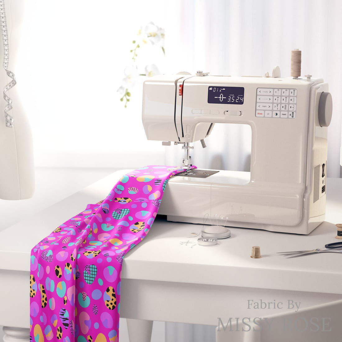Studio Saturate Fabric 09 on a sewing machine - premium fabric for sewing projects | Fabric by Missy Rose