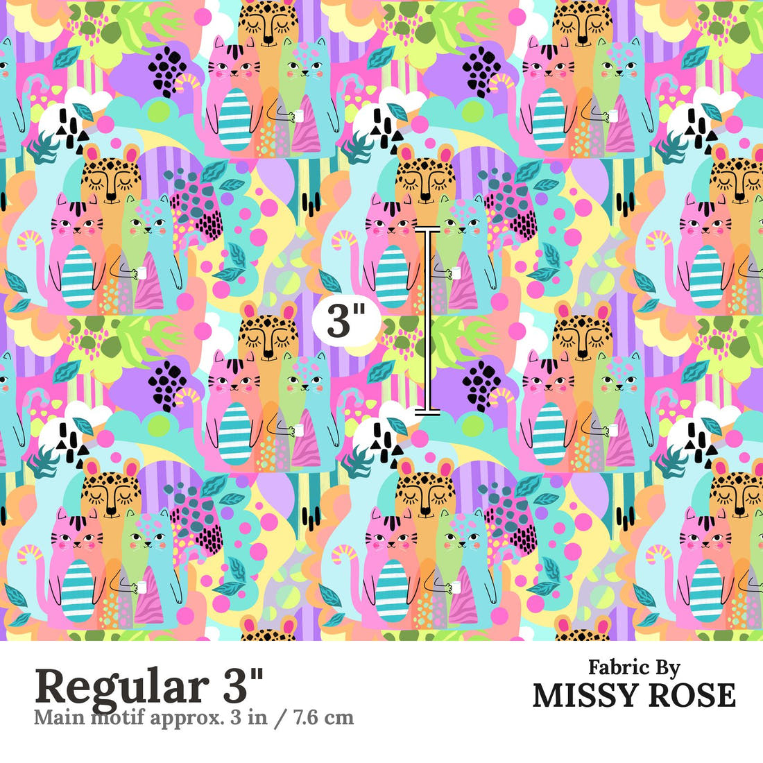 Studio Saturate Fabric 10 Regular 3 inch print scale guide | Fabric by Missy Rose
