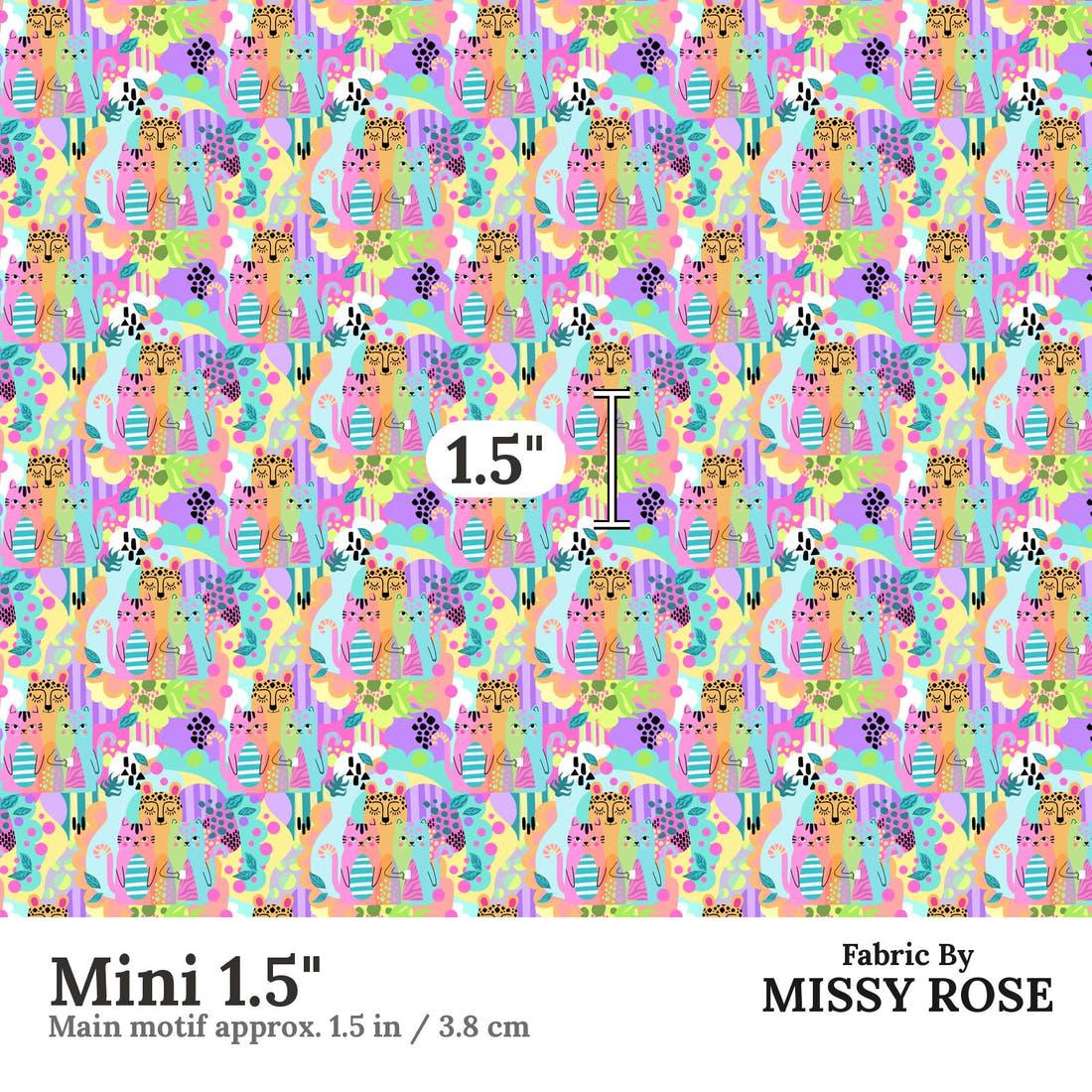 Studio Saturate Fabric 10 Mini 1.5 inch print scale guide | Fabric by Missy Rose