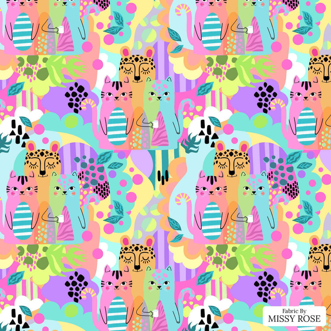 Studio Saturate Fabric 10 - flat view of the print, zoom in for detail | Fabric by Missy Rose