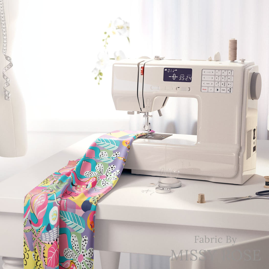 Studio Saturate Fabric 11 on a sewing machine - premium fabric for sewing projects | Fabric by Missy Rose