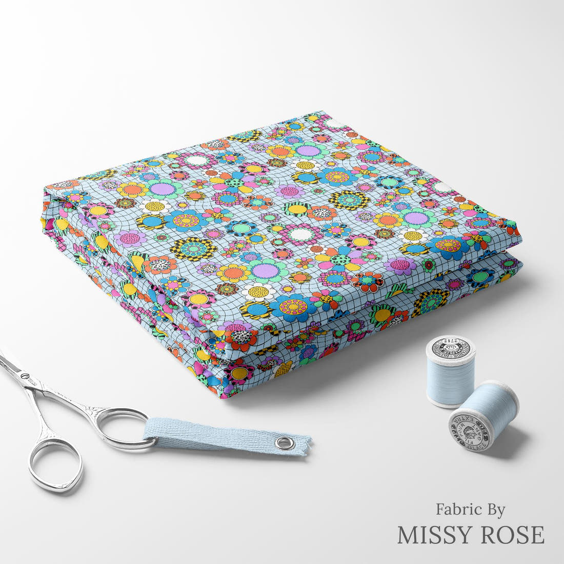 Studio Saturate Fabric 12 folded fabric stack with matching thread - pre-order fabric Australia | Fabric by Missy Rose