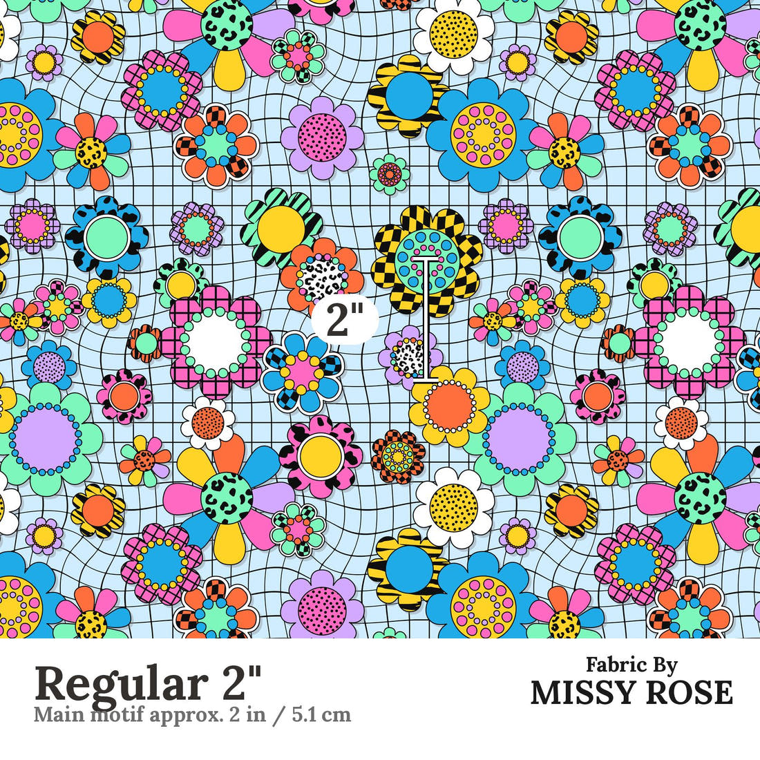 Studio Saturate Fabric 12 Regular 2 inch print scale guide | Fabric by Missy Rose