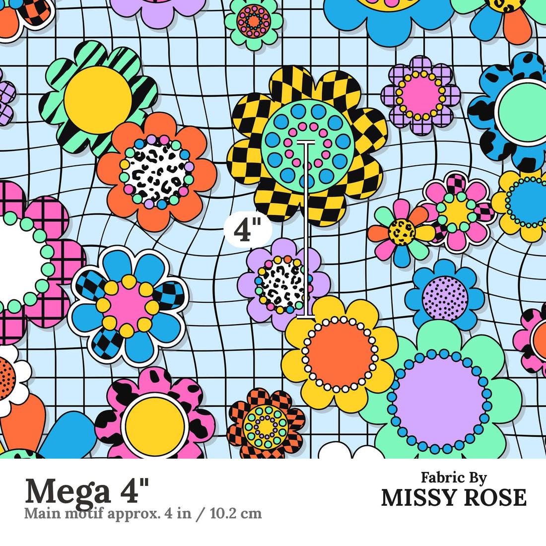 Studio Saturate Fabric 12 Mega 4 inch print scale guide | Fabric by Missy Rose