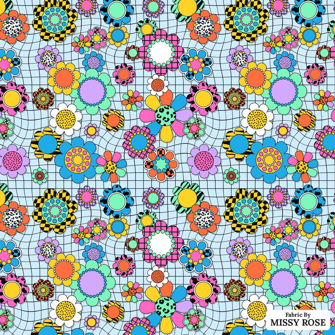 Studio Saturate Fabric 12 - flat view of the print, zoom in for detail | Fabric by Missy Rose