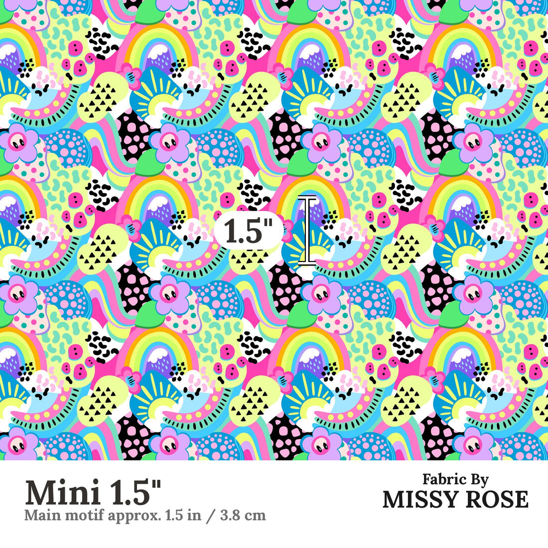 Studio Saturate Fabric 13 Mini 1.5 inch print scale guide | Fabric by Missy Rose