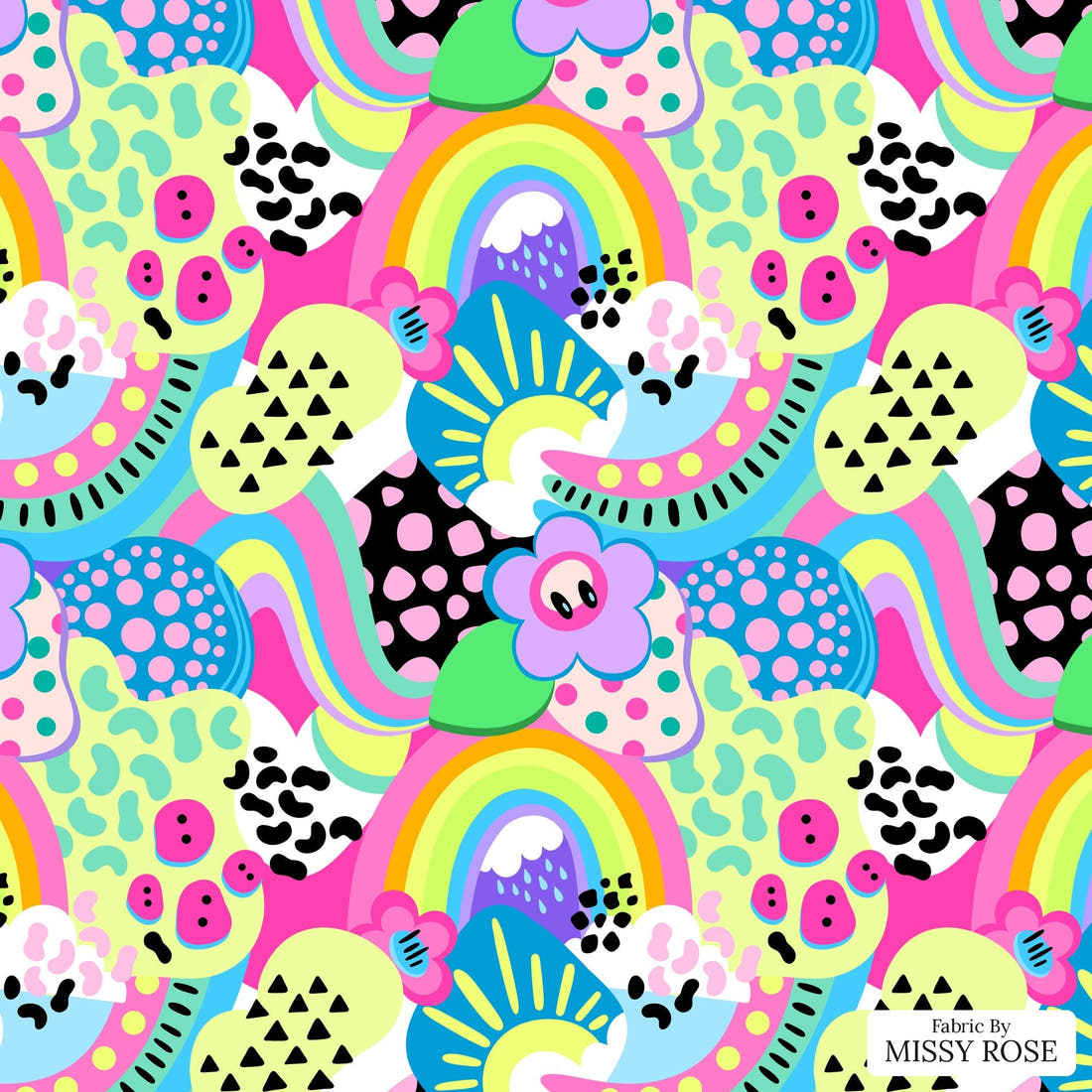 Studio Saturate Fabric 13 - flat view of the print, zoom in for detail | Fabric by Missy Rose