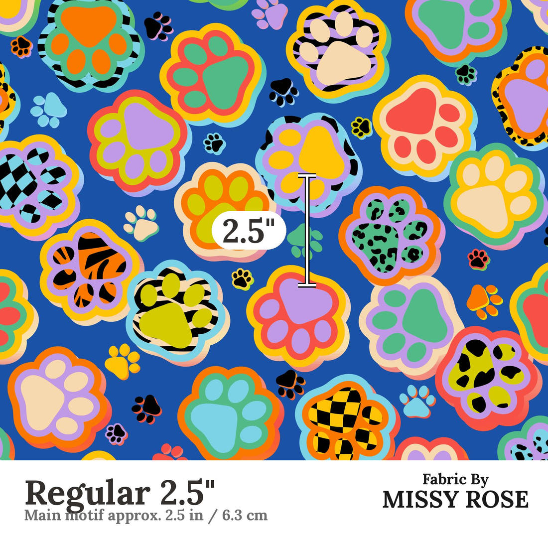 Studio Saturate Fabric 15 Regular 2.5 inch print scale guide | Fabric by Missy Rose