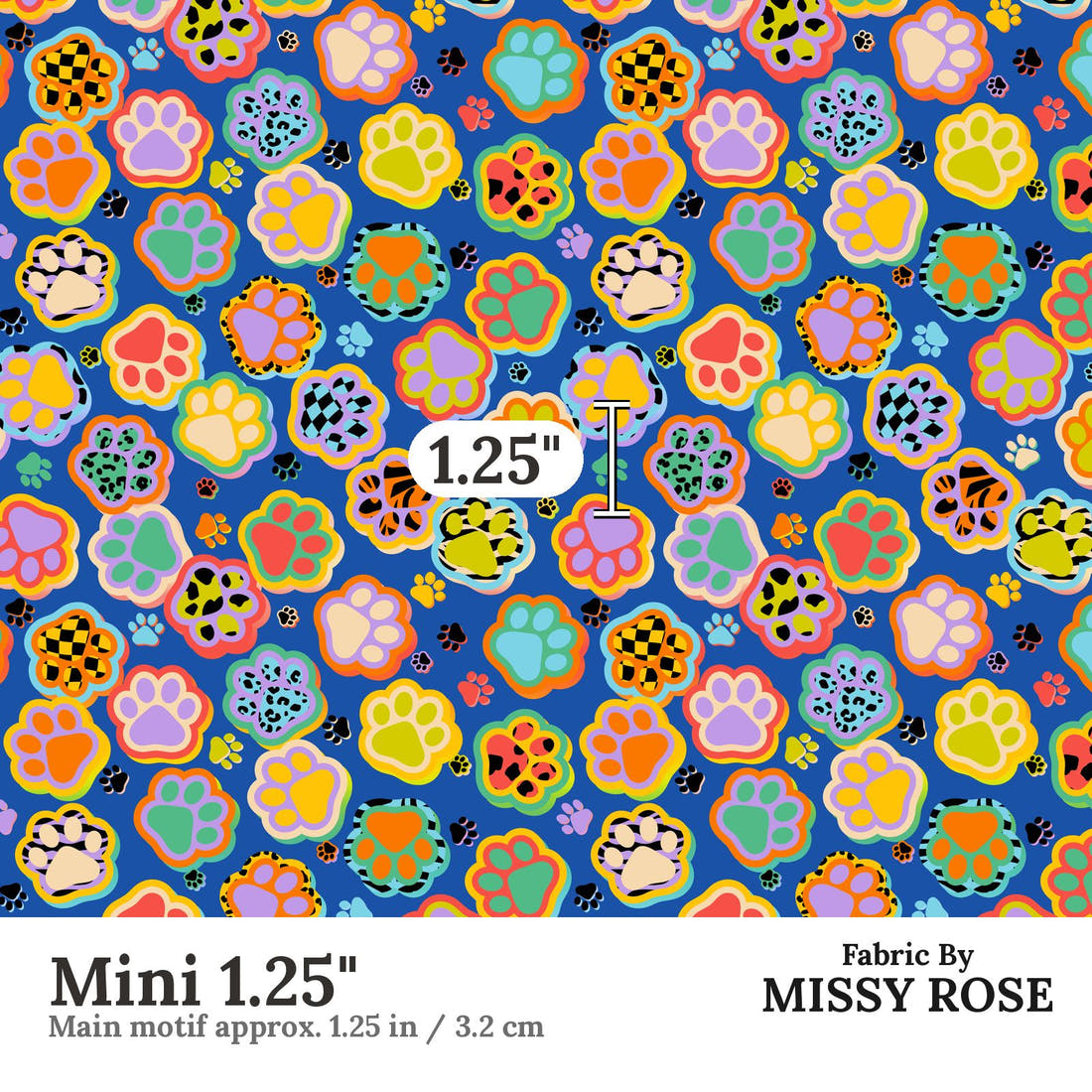 Studio Saturate Fabric 15 Mini 1.25 inch print scale guide | Fabric by Missy Rose