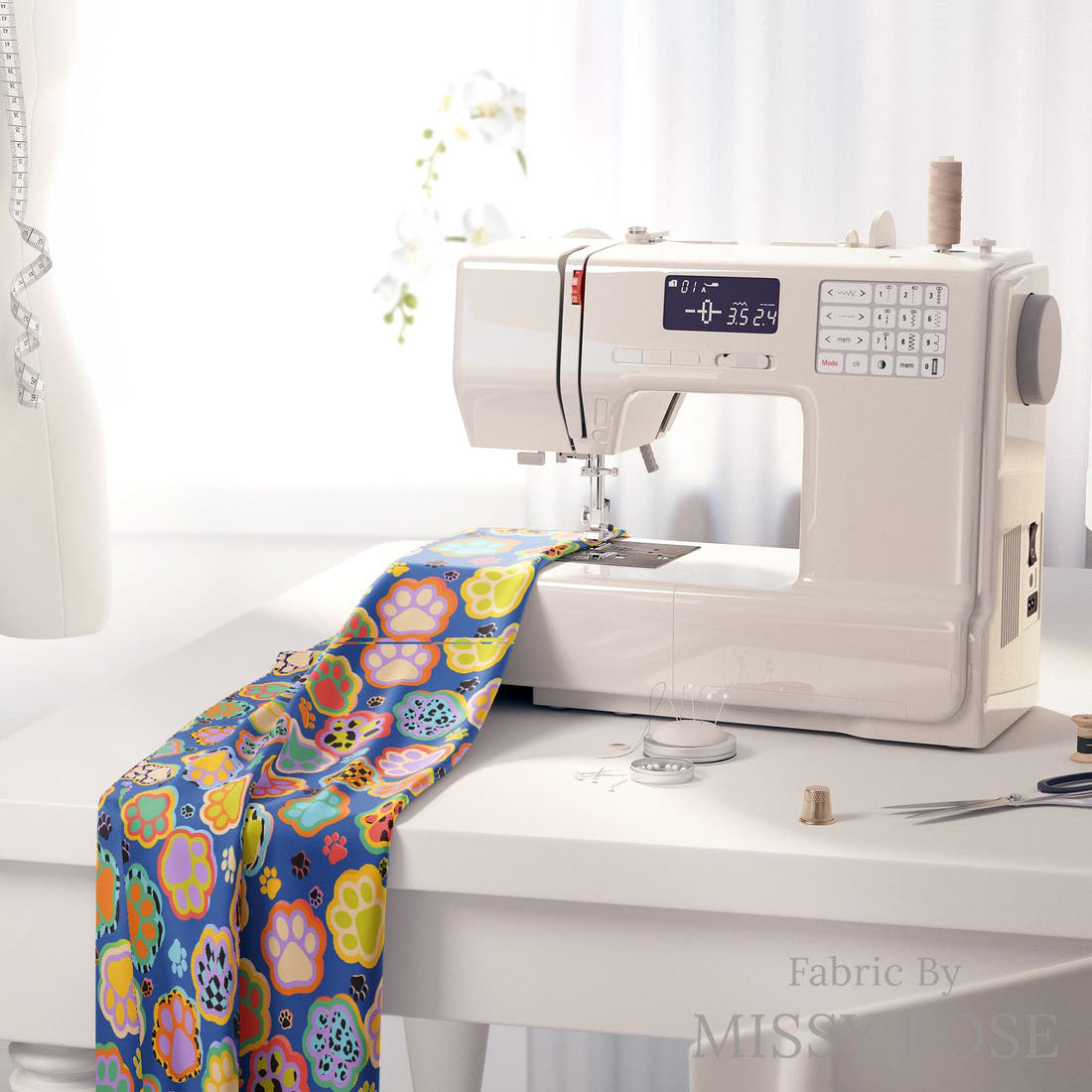 Studio Saturate Fabric 15 on a sewing machine - premium fabric for sewing projects | Fabric by Missy Rose