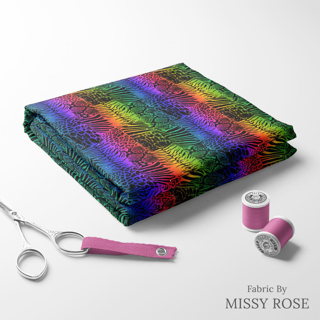 Studio Saturate Fabric 16 folded fabric stack with matching thread - pre-order fabric Australia | Fabric by Missy Rose